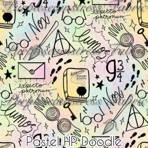 Pastel HP Doodles - Fabric