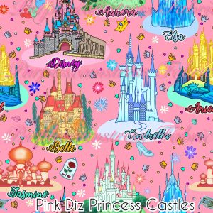 Pink Diz Princess Castle - Fabric