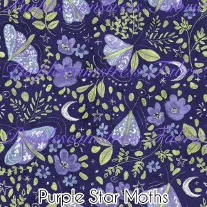 Purple Star Moths - Fabric