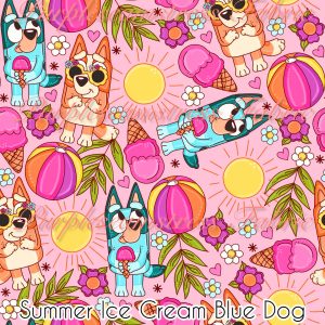 Summer Ice Cream Blue Dog