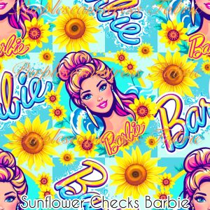 Sunflower Checks Barbie - Fabric