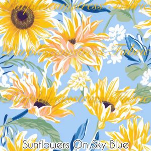 Sunflowers on Sky Blue - Fabric