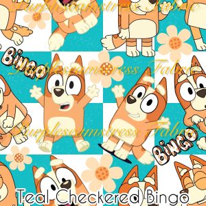 Teal Checkered Bingo