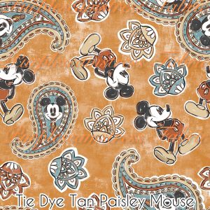 Tie Dye Tan Paisley Mouse - Fabric