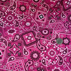 Hot Pink Bandana Cotton Woven - Fabric