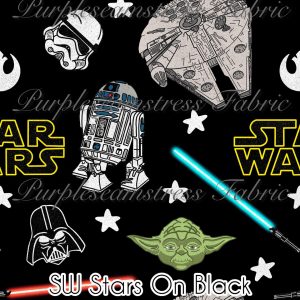 SW Stars on Black - Fabric