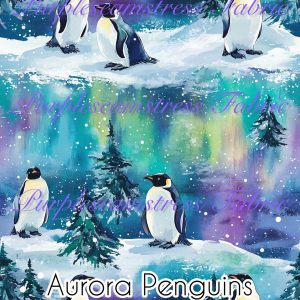 Aurora Penguins - Fabric