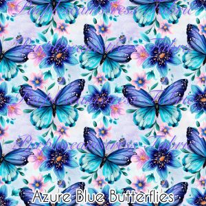 Azure Blue Butterflies - Fabric