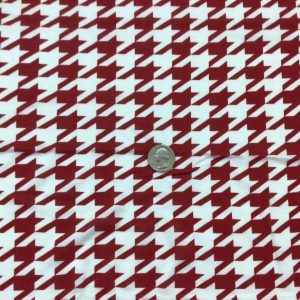 Burgundy/White Houndstooth Cotton Jersey - C