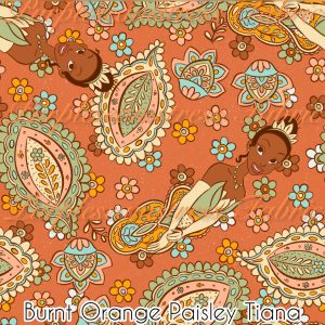 Burnt Orange Paisley Tiana - Fabric