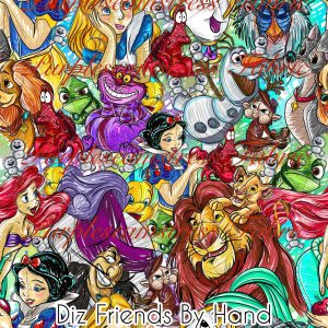 Diz Friends by Hand - Fabric