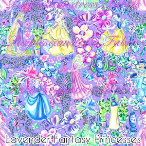 Lavender Fantasy Princesses - Fabric