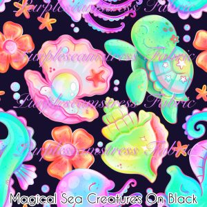 Magical Sea Creatures on Black