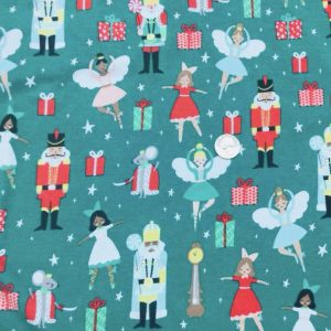 Nutcracker on Green Jersey Interlock