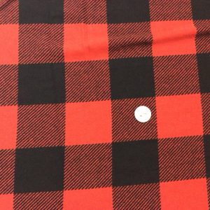 Orangey-Red/Black Buffalo Plaid Hacci Sweater