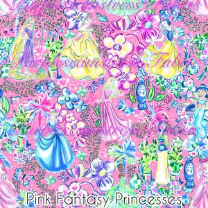Pink Fantasy Princesses - Fabric