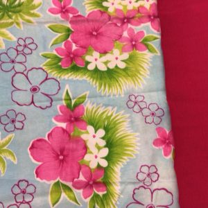 Pink Orchids on Blue Cotton Jersey BUNDLE