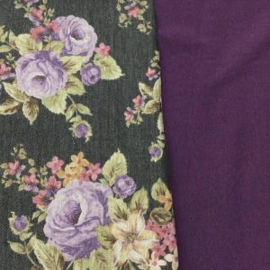 Plum Roses on Two Tone Charcoal French Terry BUNDLE