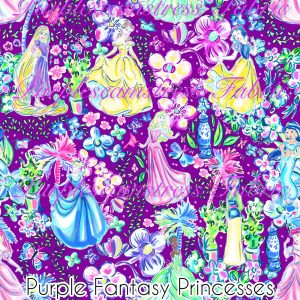 Purple Fantasy Princesses - Fabric
