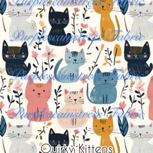 Quirky Kittens - Fabric