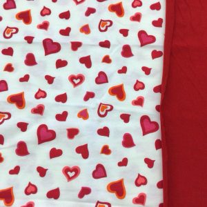 Red/Orange Hearts on White French Terry BUNDLE