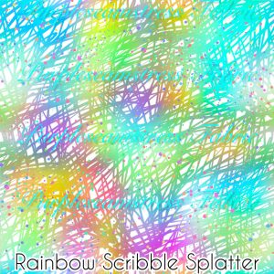 Rainbow Scribble Splatter - Fabric