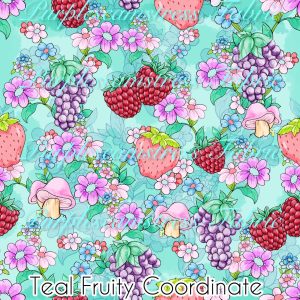 Teal Fruity Coordinate - Fabric