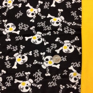 Yellow-Eyed Crossbones on Black Cotton Jersey BUNDLE