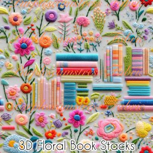 3D Floral Book Stacks