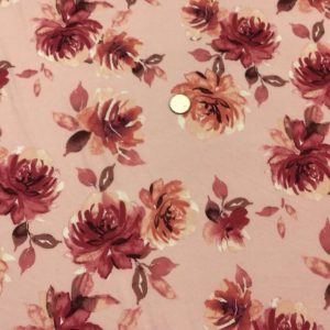 Powder Pink Roses Double Brushed Poly