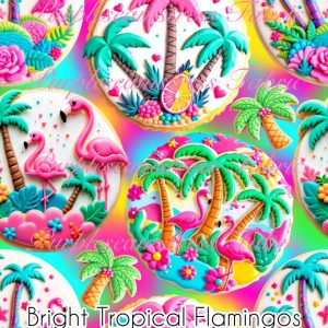 Bright Tropical Flamingos