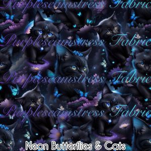 Neon Butterflies & Cats