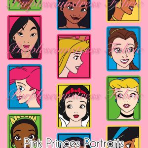 Pink Princess Portraits - Fabric