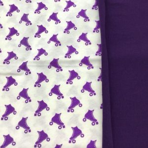 Purple Skates on White Cotton Jersey BUNDLE