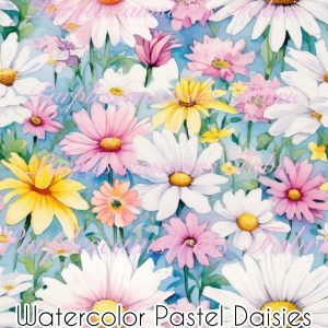 Watercolor Pastel Daisies
