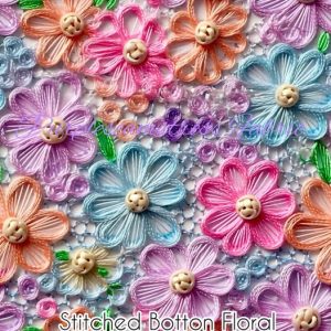 Stitched Button Floral