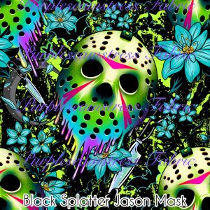 Black Splatter Jason Mask - Fabric