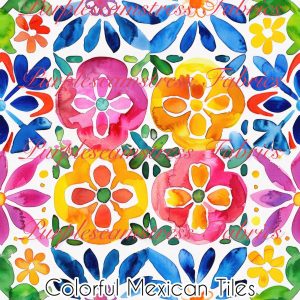 Colorful Mexican Tiles - Fabric