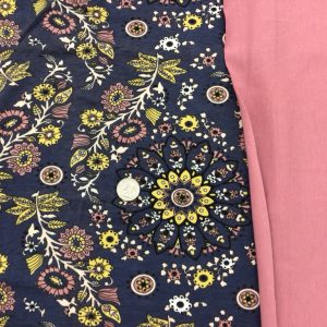 Medallions on Navy Cotton Jersey BUNDLE - Fabric