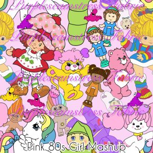 Pink 80's Girl Mashup - Fabric