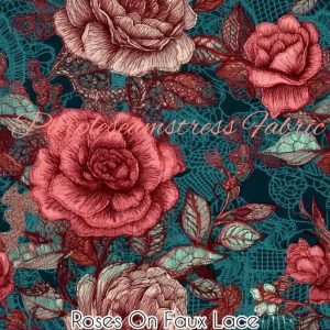 Roses on Faux Lace - Fabric