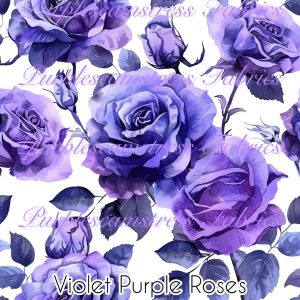 Violet Purple Roses - Fabric