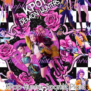 KPop Huntrix Sparkle Plaid - Fabric