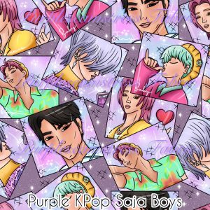 Purple KPop Saja Boys - Fabric