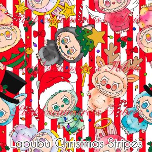 Labubu Christmas Stripes - Fabric