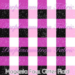 Magenta Faux Glitter Plaid - Fabric