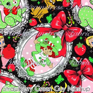 Strawberry Green Guy Mashup - Fabric