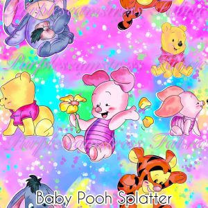 Baby Pooh Splatter - Fabric