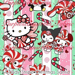 Candy Stripes Christmas Sanrio - Fabric