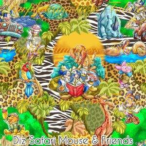 Diz Safari Mouse & Friends - Fabric